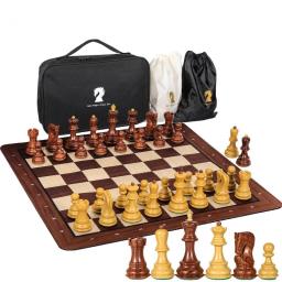 Jogo Internacional Portátil de Xadrez Infantil, Peças de Xadrez Dupla Rainha Ponderada, Saco De Armazenamento, Dobrável, Brinquedos De Luxo - Image 1
