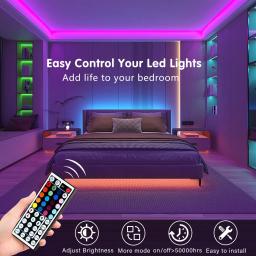 10m 20m luzes de tira led com 44 teclas controle remoto rgb fita led parede sala para casa quarto festa decoração tv backlight - Image 2