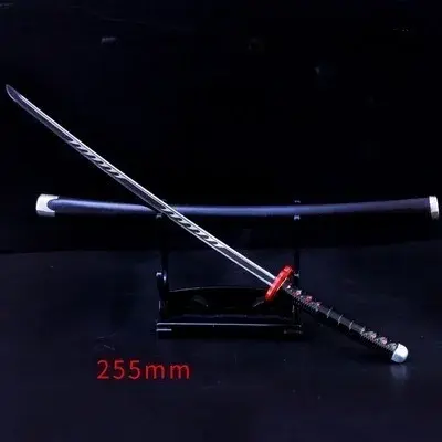 Espada Katana de 255mm - Modelo Japonês para Cosplay de Anime, Acessório de Batalha em Metal para Coleção e Decoração Infantil
