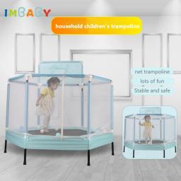 Trampolim para Crianças, Exercício, Equipado com Rede Protetora, Esportes Indoor, Entretenimento, Suporte 120 kg - Image 4