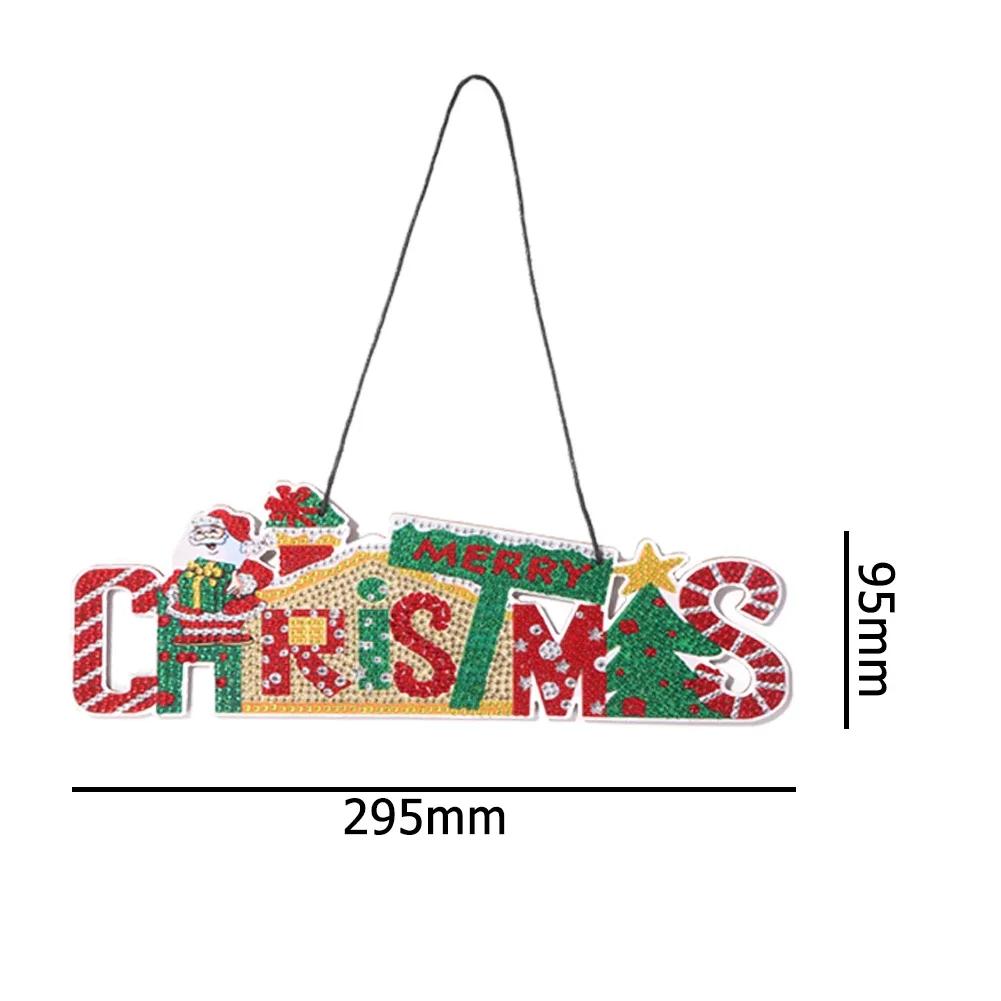 DIY Diamante Pintura Mosaic Kits, Grinalda De Cristal De Natal, 5D Arte Artesanato, Grinalda De Desenho De Strass, Decoração Pendurada Da Parede Da Porta, Presentes - Image 1