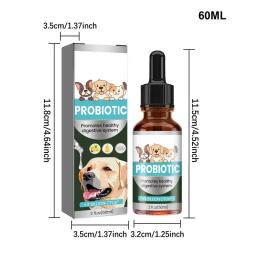 Pet Probióticos Gotas para Cães e Gatos, 60ml, Não Gorduroso, Suave, Digestão, Enzima, Profissional, Saúde, Suporte, Aditivo - Image 6