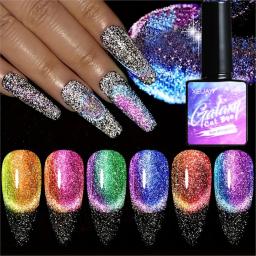 Gel Reflexivo Magnético Esmalte, Gel para Olhos Sparkly Cat, Manicure Shining Rainbow, Gel de Desenho, 9D, Roxo, Rosa, 7,3 ml - Image 2