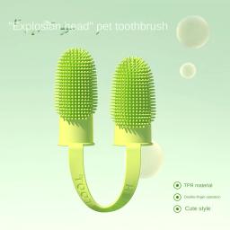 Silicone Finger Pet Toothbrush Escovas de dentes super macias para cães Ferramenta de limpeza de dentes Mau cuidado da respiração Nontoxic Cat Cleaning Supplies - Image 6