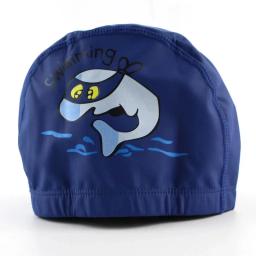 Boné de natação impermeável infantil, tecido PU, bonito dos desenhos animados, animal, golfinho, proteger orelhas, cabelo comprido, meninos, meninas, bonés de piscina, crianças - Image 5