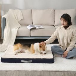 Colchão de espuma de memória lavável para animais, Cama impermeável, Camas grossas para cães pequenos e grandes, Almofada para cachorros para claming, Pet Sleep Pad - Image 2