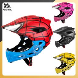 BATFOX-Capacete integral para crianças, destacável, MTB, Capacete de ciclismo infantil, off-road, esporte ao ar livre, capacetes de bicicleta, joelheiras - Image 1