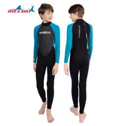 Terno de mergulho infantil em neoprene, fato de manga comprida One Piece, meninos jovens, meninas surfando, mergulho, maiô de inverno, 2,5mm - Image 5