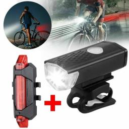 USB recarregável Bike Light Set Front Light com taillight fácil de instalar 3 modos de bicicleta acessórios para a bicicleta - Image 1
