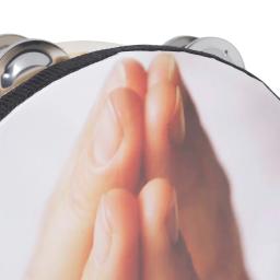 Double Layer Hand Operated Bell Drum for Children, Tambourine instrumento de percussão, portátil, percussão, orações, presentes, 8 Polegada - Image 3