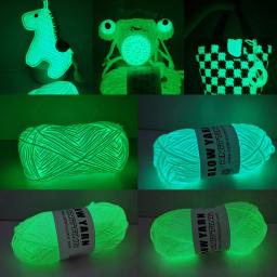 Fio de poliéster luminoso para tricô manual, Brilha no escuro, Lã fluorescente, Fio para suéter, lenço, chapéu, tapete, 50g - Image 4
