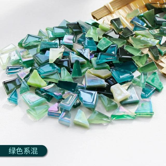 Peças de Mosaico Irregulares de 250g/1000g em Vidro Cristal Decorativo para Artesanato Polichromático