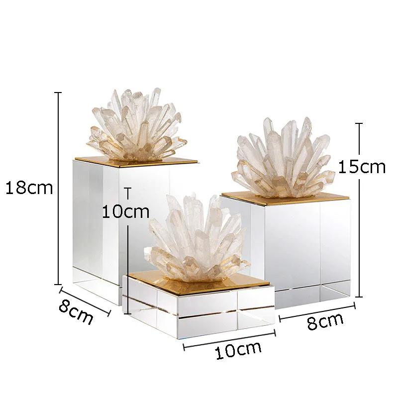 Flor de cristal artesanato base mármore escultura design moderno ornamentos sala estar mobiliário mesa decoração criativa obras de arte - Image 1