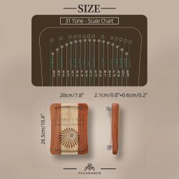 31 Cordas Fingerplay Lira Harpa Cromática Madeira Sólida Harpa Instrumentos Musicais Com Acessórios Presentes Para Iniciante Profissional - Image 6