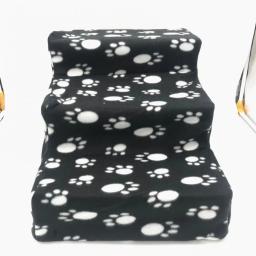 Animais de estimação antiderrapante escalada 3 etapas pano de pelúcia escadas para cães gatos removíveis cama cães escadas escada produtos - Image 4