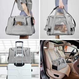 Gato portador de carro sacos cão respirável mochila pet dobrável saída viagem tote saco gato suprimentos filhote cachorro caixa transporte acessórios - Image 3