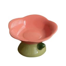 Tigela levantada antiderrapante para animais de estimação, alimentador cerâmico bonito, forma de flor, pé alto, alimentador de cachorro, água de alimentação, prato de gato elevado, suprimentos para animais, novo - Image 5