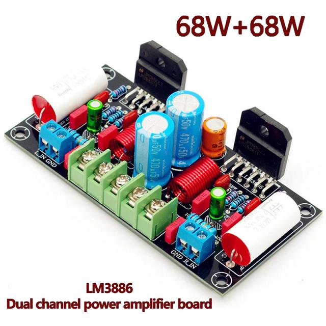 Amplificador de Potência de Áudio Estéreo Dual Channel LM3886 - Kit PCBA DIY Completo