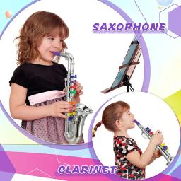Saxofone imitação trompete para crianças, clarinete clássico, brinquedos de instrumentos musicais, educação infantil, ferramenta de aprendizado para crianças, meninos e meninas - Image 4