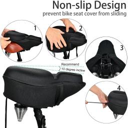 Confortável Exercício Bike Seat Cover, C6 Grande Espuma Larga e Gel Acolchoado, Bicicleta Saddle Cushion para Mulheres e Homens, Todos - Image 5