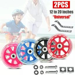Mute Flash Training Wheels para crianças, estabilizador de bicicleta ajustável, montado, compatível para meninos e meninas, 12-20 Polegada - Image 2
