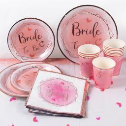 Louça descartável para festa de despedida de solteira, noiva, prato, copo, guardanapo, decoração do casamento, palha, fontes do partido - Image 3