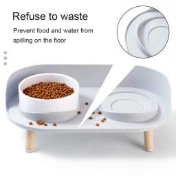 Double Bowls Pet Alimentador para gatos e cães, alimentação elevada, prato de água, tigela, altura ajustável, Kitten Supplies - Image 3