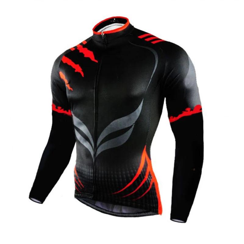 Equipe de ciclismo camisa de ciclismo masculina conjunto manga longa mtb roupas de bicicleta tenue velo homme wear - Image 1