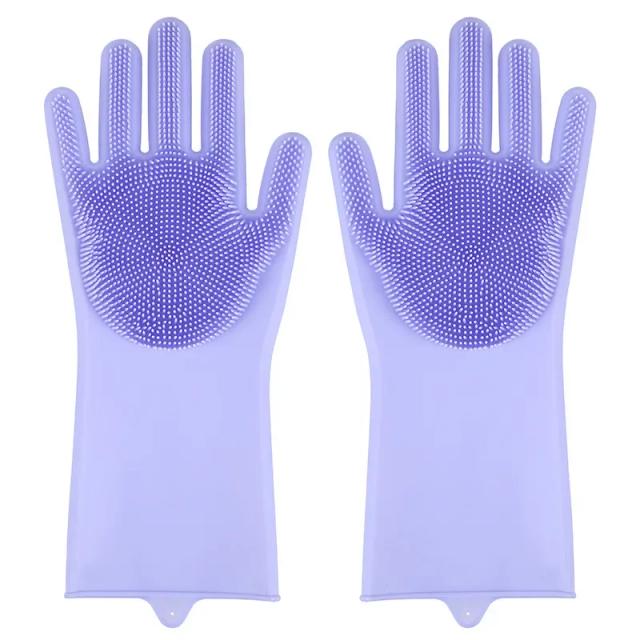 Luvas de Limpeza para Pet: Banho e Cuidados para Cães e Gatos com Tecnologia de Shampoo Mágico e Esponja Depilatória em Silício