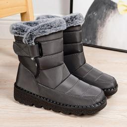Botas de neve mulher moda feminina sapatos plataforma mulher sólida meados botas altas novas botas mujer inverno senhoras botas - Image 3