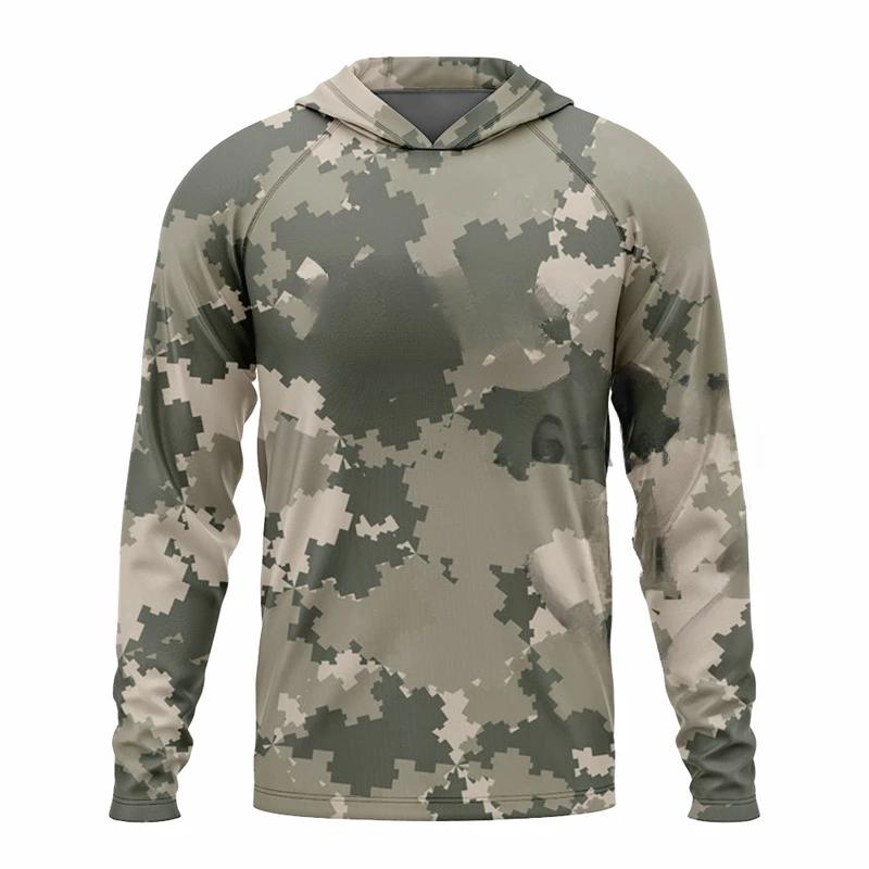 Camisas de pesca masculinas com capuz, esporte ao ar livre, secagem rápida, roupas de pesca masculinas, roupas anti UV ciclismo, plus size, novo, 2023 - Image 1
