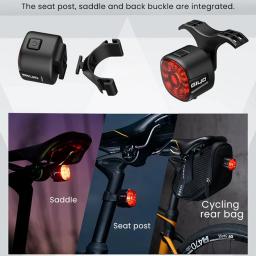 Bicicleta Smart Brake Tail Light, MTB Road Bike, Auto Brake Sensing Light, USB Recarregável, IP66 Impermeável, Lâmpada traseira de aviso LED, Novo - Image 2