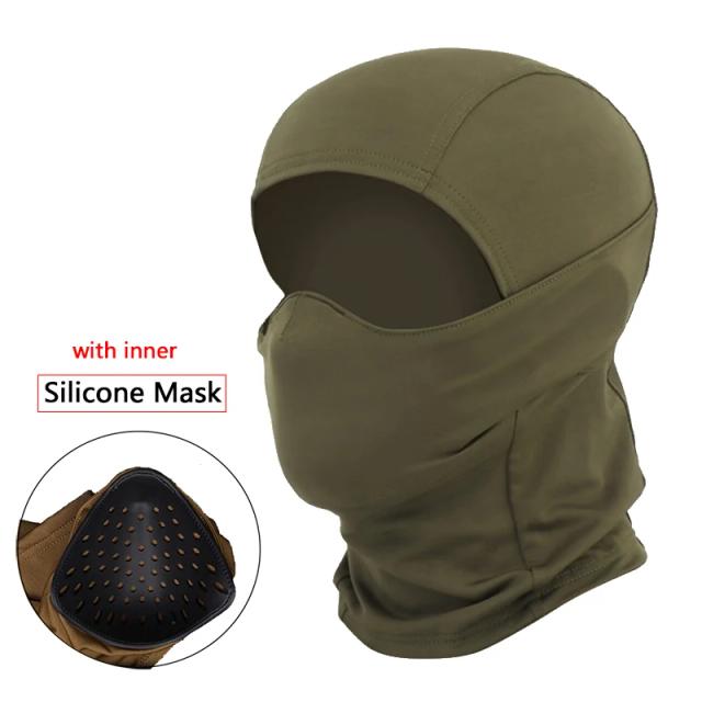 Máscara Tática ao Ar Livre à Prova de Vento com Capuz de Silicone, Meio Rosto, Ideal para Airsoft, Caça e Jogos CS, Proteção Solar e Conforto