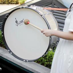 Exército tambor malho com algodão sentiu martelo cabeça, acessório de percussão, Brown Bass Drumsticks, peças de instrumentos musicais, alta qualidade - Image 2