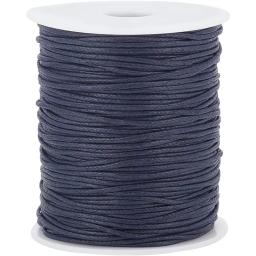 Fios de algodão encerado para DIY, azul cordão encerado, Beading String Twine, pulseira, colares, Dreamcatche, cera, 100 jardas, 1,5mm - Image 1