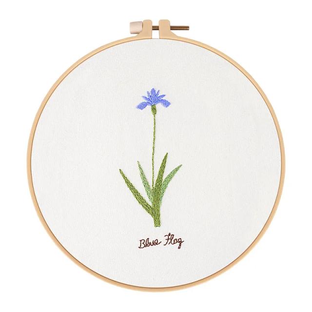 Kits de Bordado Iniciais com Padrões Fáceis de Jardim de Flores de Lavanda para Adultos e Crianças
