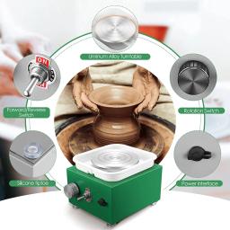 Mini máquina elétrica da roda da cerâmica, ferramentas DIY argila, mesa giratória e Sculpting Kit, cerâmica formando trabalho, 10cm - Image 4