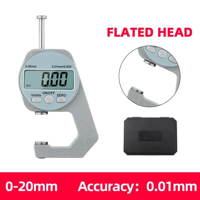 Medidor de Espessura Digital com Micrômetro LCD Eletrônico de Liga de Zinco para Medição de Parede, 0-20mm