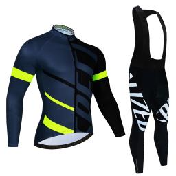 Nova equipe outono conjunto camisa de ciclismo ropa ciclismo dos homens manga longa roupas bicicleta mtb maillot estrada babadores uniforme - Image 4