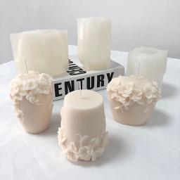 Para Diversão Rattan Flores Silicone Candle Mold Forma de Gesso Escultura Arte Aromaterapia Gesso Decoração Para Casa Mold Wedding Gift - Image 2