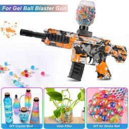 Crescente Água Beads Gel Bola Blaster, Rainbow Color Splatrball, Toy Gun, Crystal Clear, Recarga Munição Splat Bullets, 7-8mm - Image 3