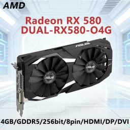 Placa Gráfica AMD Radeon RX 580 4GB 550 GPU DUAL RX580 O4G & RX550 4GB GDDR5 128bit 256bit PCI-E3.0 HDMI DVI para Computador Desktop - Image 1