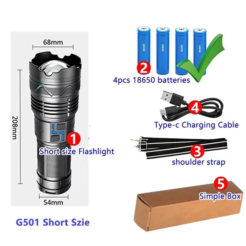 Alta Potência Lanterna LED, Super Brilhante, Tocha De Longo Alcance, Recarregável, Ultra Poderoso, Ao Ar Livre, Tático Lâmpada De Mão, Lanterna De Acampamento - Image 1