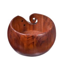 Organizador De Tigela De Armazenamento De Lã, Suporte Portátil, Feito À Mão Para Tricô, Crochê, Tigela De Madeira, Suprimentos De Costura - Image 5