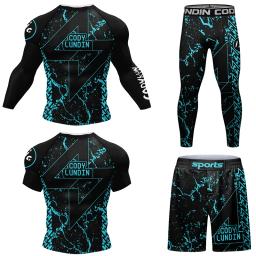 Kimono masculino MMA t-shirt e calças conjuntos, Jiu Jitsu, Mma, MMA Shorts, Bjj Rashguard, ginásio, camisas de boxe, novos esportes - Image 1