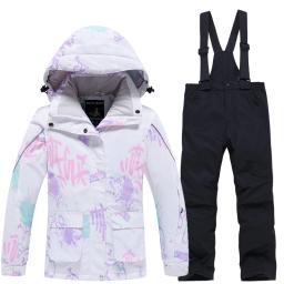 Fato de neve infantil, conjuntos de roupas snowboard, roupa exterior, casaco de esqui, calças, fantasias infantis, moda, menino e menina - Image 2