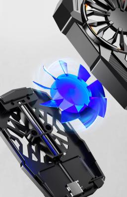 RGB Luz ABS Back Clip Ventilador refrigerado a ar, Radiador de telefone celular, PUBG Game Cooler, IOS, Android, Turbo Furacão dissipador de calor - Image 5