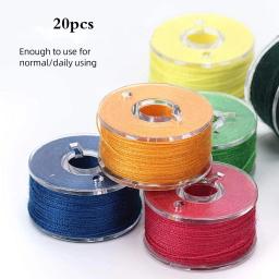 Bobinas plásticas com fio para máquinas de costura 20 carretéis de linha multicoloridos Bobinas de máquinas de costura Acessórios de costura - Image 5