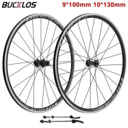 Bucklos 700c conjunto de rodas de bicicleta de estrada 9*100mm 10*130mm conjunto de rodas de bicicleta de liga de alumínio dianteiro traseiro v freio rodas peças de bicicleta - Image 1