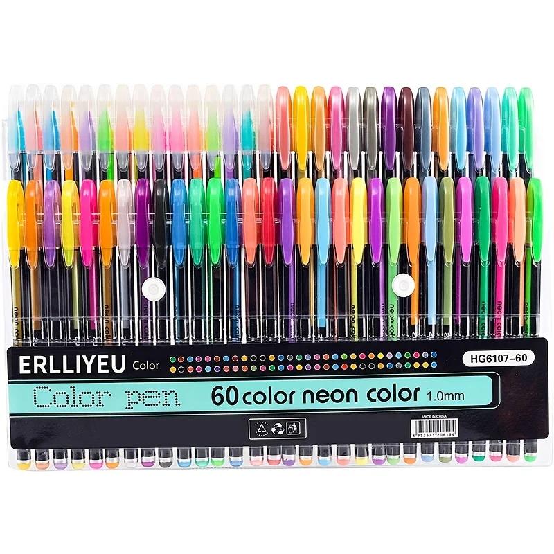 Conjunto de canetas gel coloridas para adultos, Fine Point Art Marker, 60 cores únicas, livros para colorir, rabiscar, Scrapbooking, desenho - Image 1